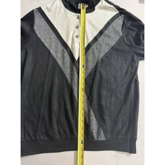 Vintage Alfred Dunner USA Made Size 1X Black & White Collared Sweater Plus Size - Picture 9 of 9